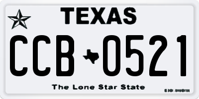 TX license plate CCB0521