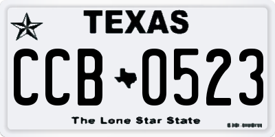 TX license plate CCB0523