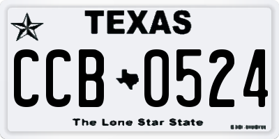 TX license plate CCB0524
