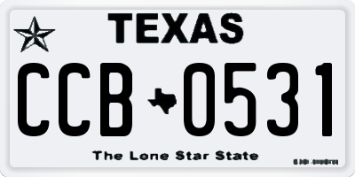 TX license plate CCB0531