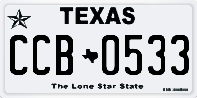 TX license plate CCB0533
