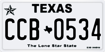 TX license plate CCB0534