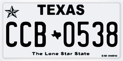 TX license plate CCB0538