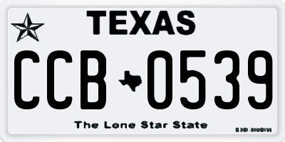 TX license plate CCB0539