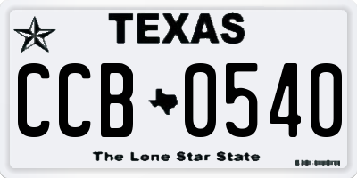TX license plate CCB0540