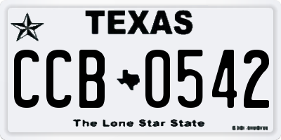 TX license plate CCB0542