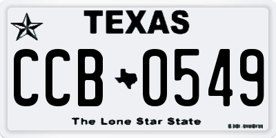 TX license plate CCB0549