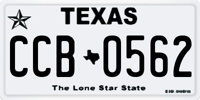 TX license plate CCB0562