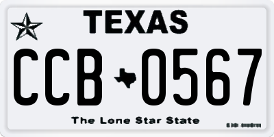 TX license plate CCB0567