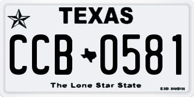 TX license plate CCB0581