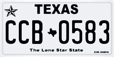 TX license plate CCB0583