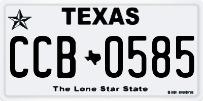 TX license plate CCB0585
