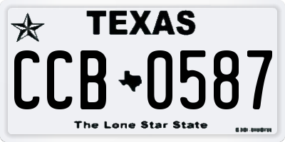 TX license plate CCB0587