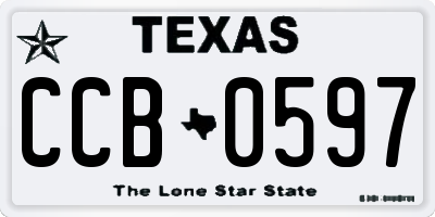 TX license plate CCB0597