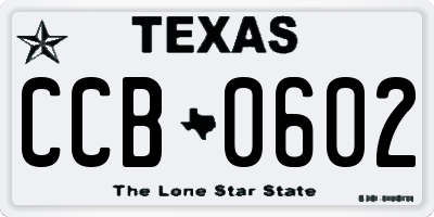 TX license plate CCB0602