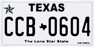 TX license plate CCB0604