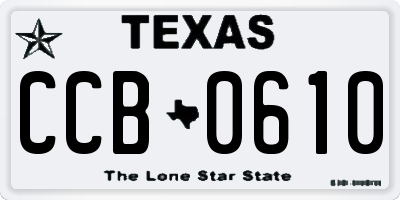 TX license plate CCB0610