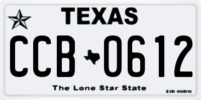 TX license plate CCB0612