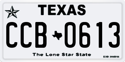 TX license plate CCB0613