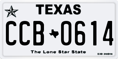 TX license plate CCB0614