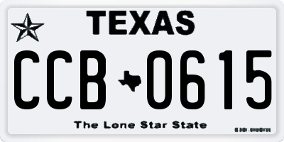 TX license plate CCB0615