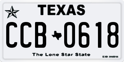 TX license plate CCB0618