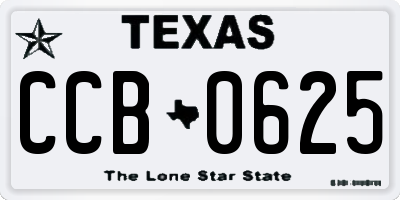 TX license plate CCB0625