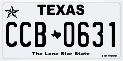 TX license plate CCB0631