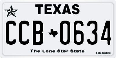 TX license plate CCB0634