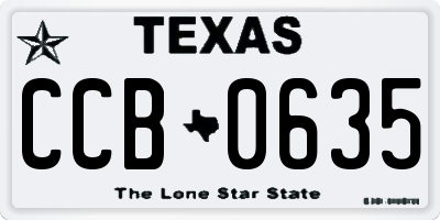 TX license plate CCB0635