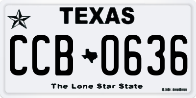 TX license plate CCB0636