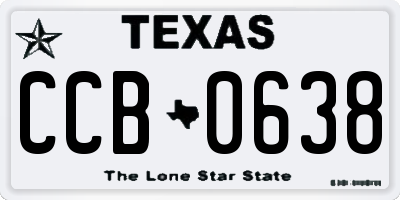 TX license plate CCB0638