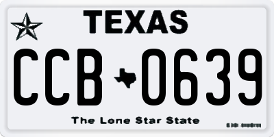 TX license plate CCB0639