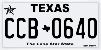 TX license plate CCB0640