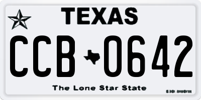 TX license plate CCB0642
