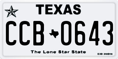 TX license plate CCB0643