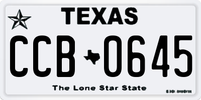 TX license plate CCB0645
