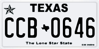 TX license plate CCB0646