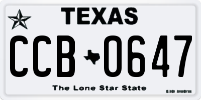 TX license plate CCB0647