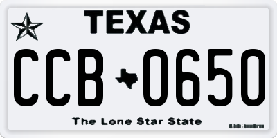 TX license plate CCB0650