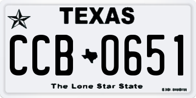 TX license plate CCB0651