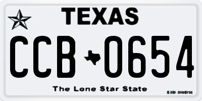 TX license plate CCB0654