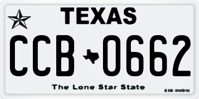 TX license plate CCB0662