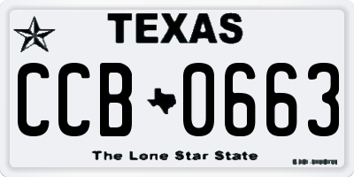 TX license plate CCB0663