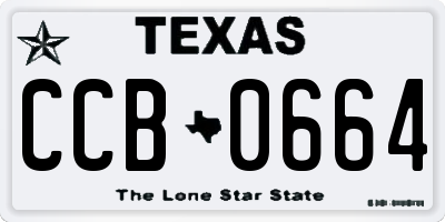 TX license plate CCB0664
