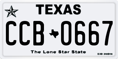 TX license plate CCB0667