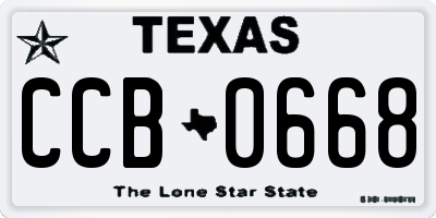 TX license plate CCB0668