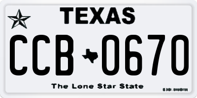TX license plate CCB0670