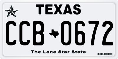 TX license plate CCB0672