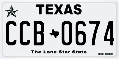 TX license plate CCB0674
